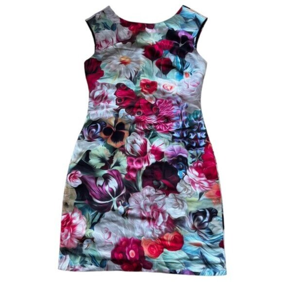 Ted Baker London Sleeveless Floral Dress Size 4 - Picture 1 of 8